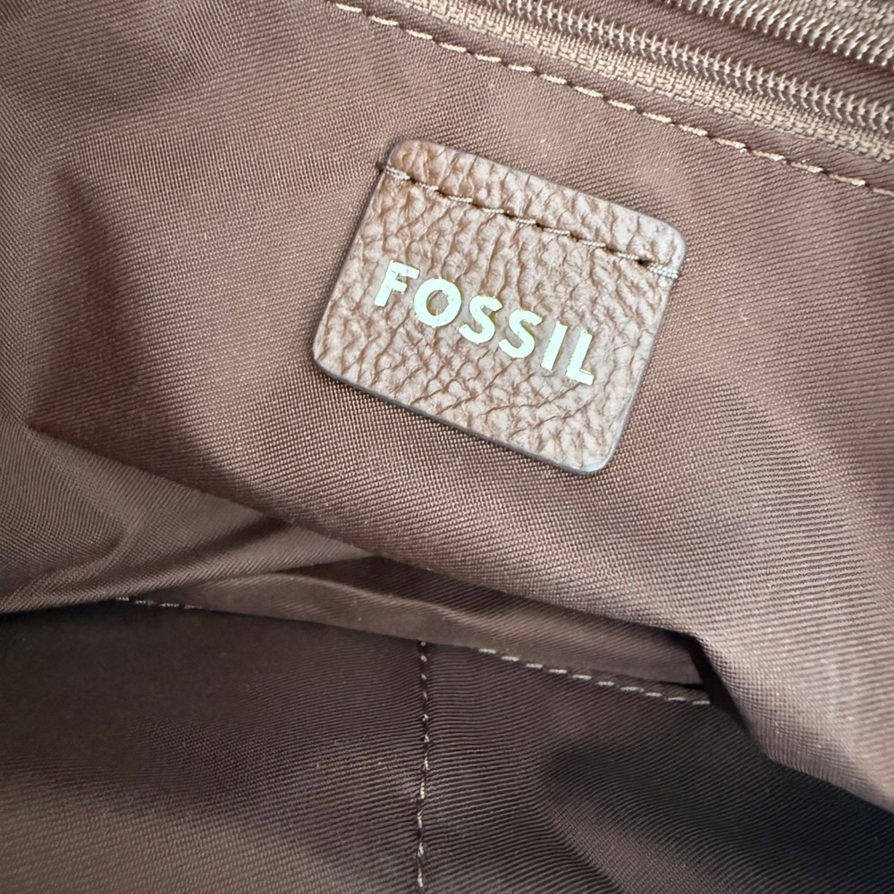 Fossil Sydney Satchel Brown Pebbled Leather Top Handle Bag SHB1032210 - Picture 6 of 9